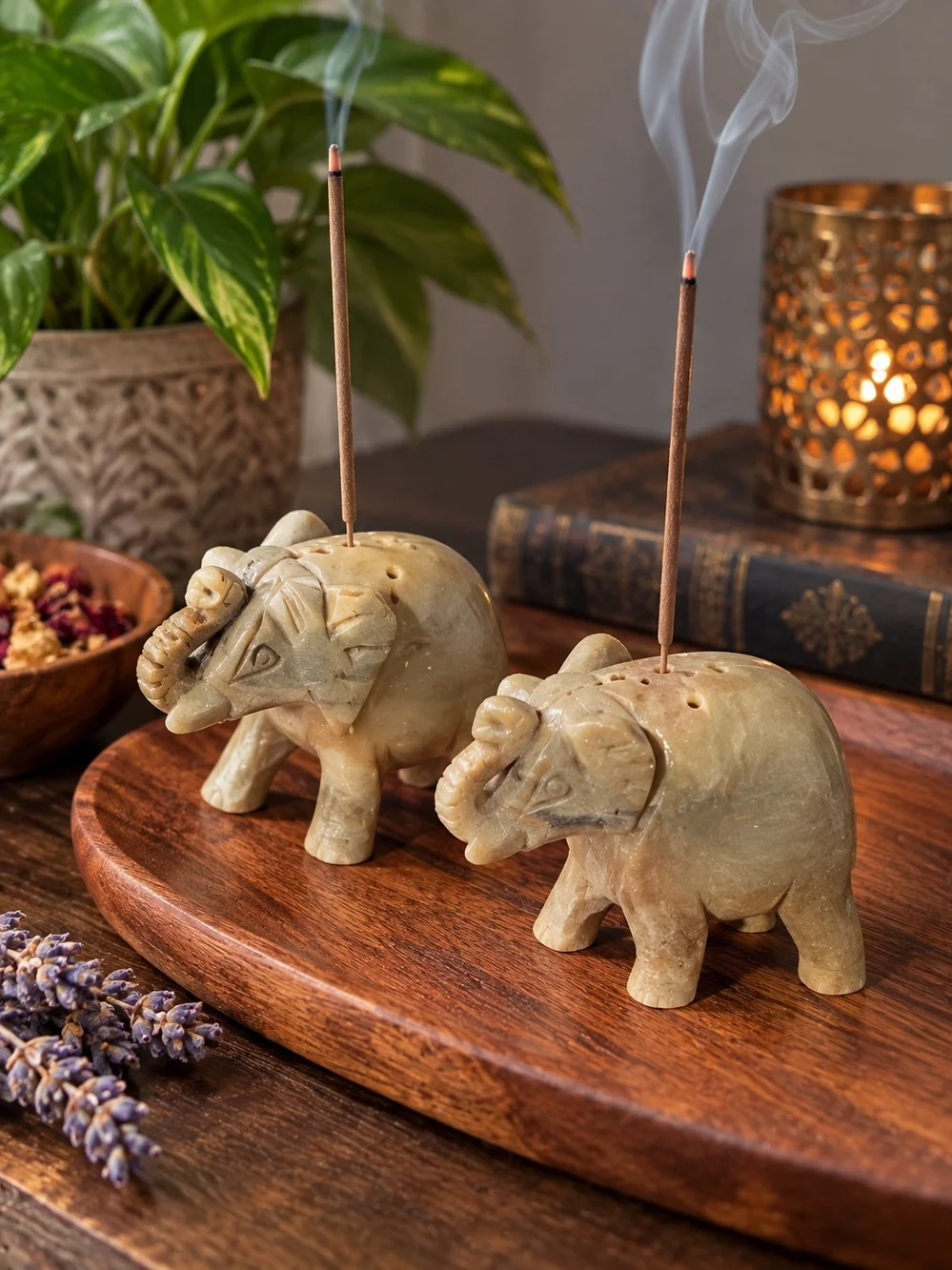 Handcrafted Green Ceramic Small Pet Accessory Set